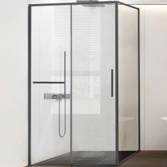 Душевой уголок Vincea Slim Soft 130x100 VSR-1SS1013CLGM профиль Вороненая сталь стекло прозрачное