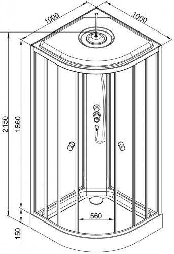 Душевая кабина Deto L901 с гидромассажем и электрикой