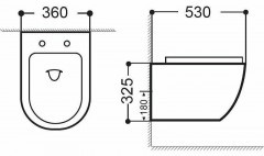 Унитаз Aquanet Cetus 2.0 W MB Rimless 279091 подвесной с сиденьем Микролифт