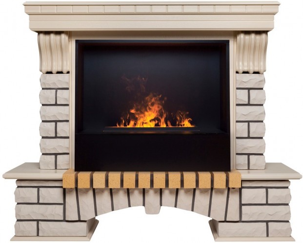 Электрокамин RealFlame Country 26 WT с очагом 3D Cassette 630 Black Panel