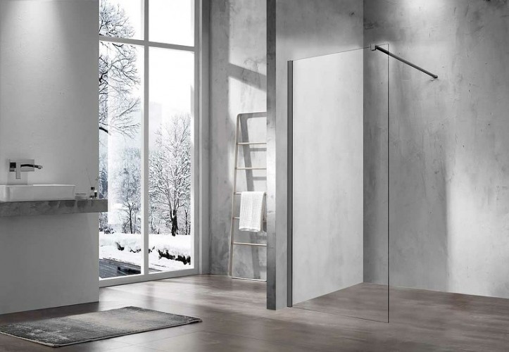 Душевая перегородка Vincea Walk-In 80 VSW-1H800CLGM профиль Вороненая сталь стекло прозрачное