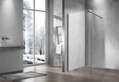 Душевая перегородка Vincea Walk-In 120 VSW-1H120CLGM профиль Вороненая сталь стекло прозрачное