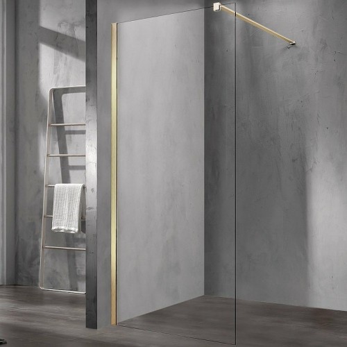Душевая перегородка Vincea Walk-In 60 VSW-1H600CLG профиль Золото матовое стекло прозрачное