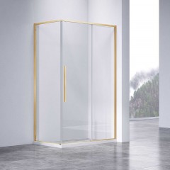 Душевой уголок Vincea Slim-N 120x80 VSR-4SN8012CLG профиль Брашированное золото стекло прозрачное