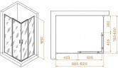Душевой уголок RGW Passage PA-040 100x80 3508104080-11 профиль Хром стекло прозрачное