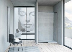 Душевая дверь Vincea Slim Soft 130 VDS-1SS130CLB профиль Черный стекло прозрачное