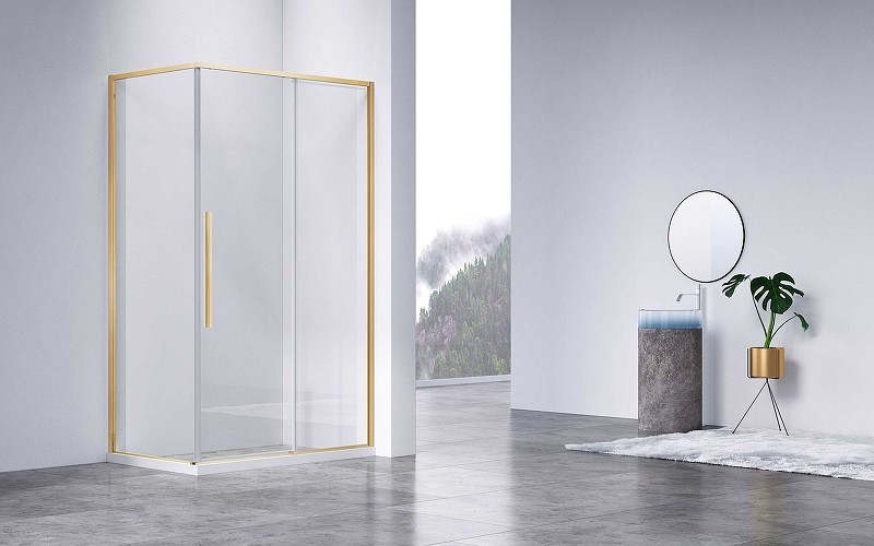 Душевой уголок Vincea Slim-N 130x90 VSR-4SN9013CLG профиль Брашированное золото стекло прозрачное