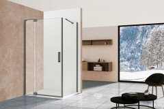 Душевой уголок Vincea Extra 100x90 VSR-1E901090CLGM профиль Вороненая сталь стекло прозрачное
