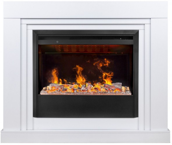 Электрокамин RealFlame Stanley 26 WT белый с очагом 3D Helios 26 SBG