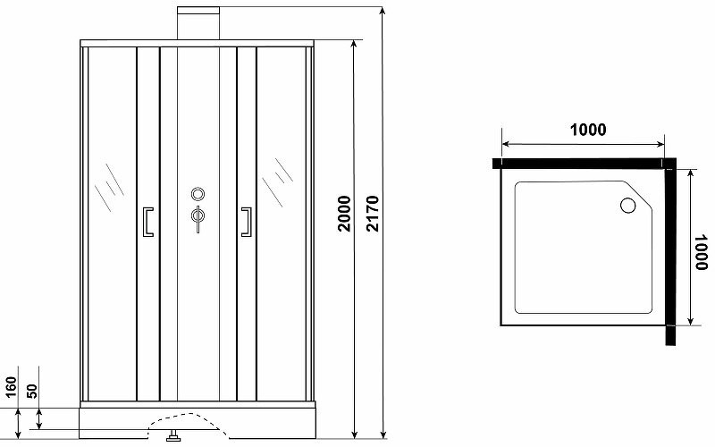 Душевая кабина Grossman Elegans 100x100 GR250Q без гидромассажа