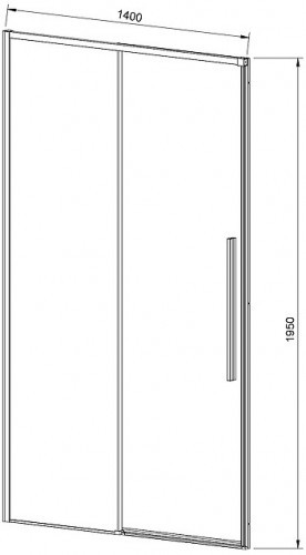 Душевая дверь Vincea Slim-N 140 VDS-4SN140CLB профиль Черный стекло прозрачное
