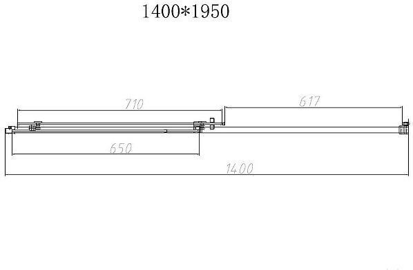 Душевая дверь Vincea Slim-N 140 VDS-4SN140CLB профиль Черный стекло прозрачное