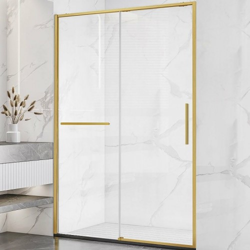 Душевая дверь Vincea Slim Soft 130 VDS-1SS130CLG профиль Брашированное золото стекло прозрачное