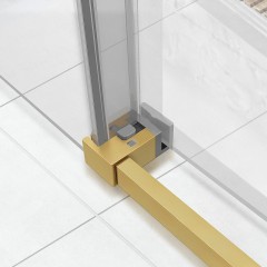 Душевая дверь Vincea Slim Soft 130 VDS-1SS130CLG профиль Брашированное золото стекло прозрачное