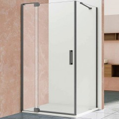 Душевой уголок Vincea Extra 110x90 VSR-1E101190CLGM профиль Вороненая сталь стекло прозрачное