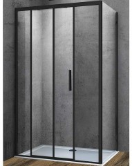 Душевой уголок Vincea Soft 110x90 VSR-3SO9011CLB профиль Черный стекло прозрачное