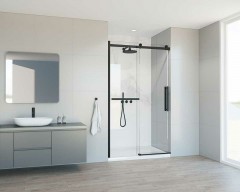 Душевая дверь Vincea Como Soft 110 VDS-1CS110CLB профиль Черный стекло прозрачное