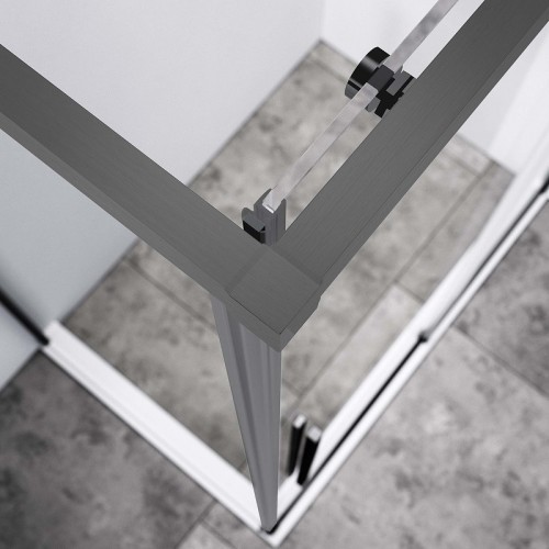 Душевой уголок Vincea Slim-N 110x80 VSR-4SN8011CLGM профиль Вороненая сталь стекло прозрачное