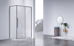 Душевой уголок Vincea Slim-N 110x90 VSR-4SN9011CLGM профиль Вороненая сталь стекло прозрачное