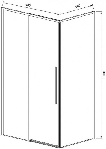 Душевой уголок Vincea Slim-N 110x90 VSR-4SN9011CLGM профиль Вороненая сталь стекло прозрачное
