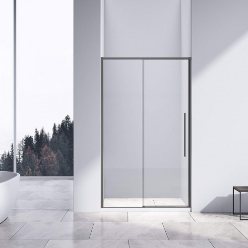 Душевая дверь Vincea Slim-N 120 VDS-4SN120CLGM профиль Вороненая сталь стекло прозрачное