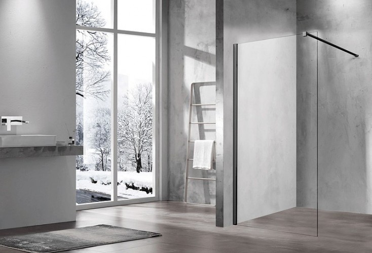 Душевая перегородка Vincea Walk-In 120 VSW-1H120CLB профиль Черный матовый стекло прозрачное