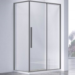 Душевой уголок Vincea Slim-N 120x80 VSR-4SN8012CLGM профиль Вороненая сталь стекло прозрачное