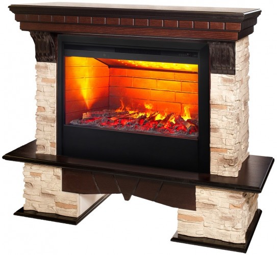 Электрокамин RealFlame Rockland AO античный дуб с очагом 3D Helios 26
