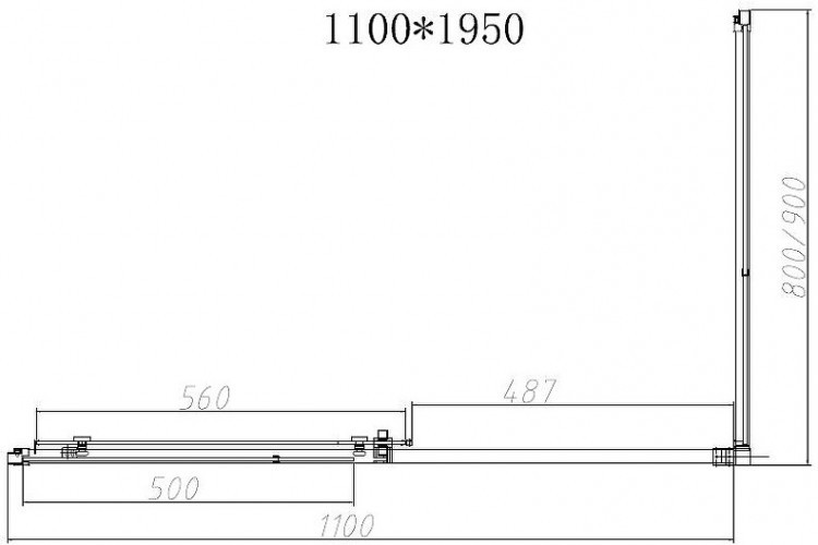 Душевой уголок Vincea Slim-N 110x80 VSR-4SN8011CGB профиль Черный стекло тонированное