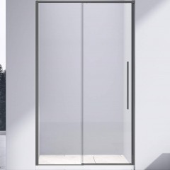 Душевая дверь Vincea Slim-N 130 VDS-4SN130CLGM профиль Вороненая сталь стекло прозрачное