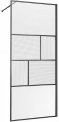 Душевая перегородка Vincea Walk-In 100 VSW-1HC100CFGM профиль Вороненая сталь стекло прозрачное/рифленое