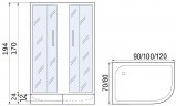 Душевой уголок River Don 90x70 MT L 10000008305 с поддоном