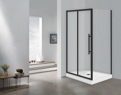 Душевой уголок Esbano Flex 110x90 ESOGF119PSB профиль Черный стекло прозрачное