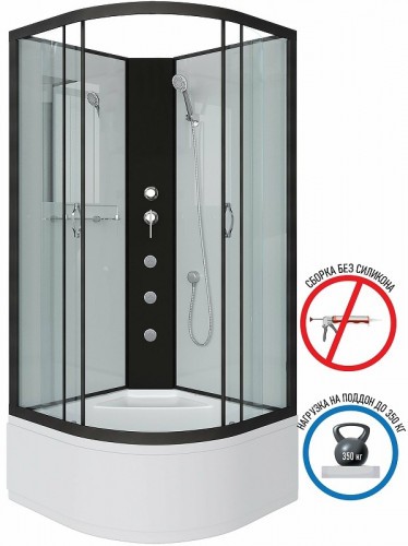 Душевая кабина Niagara Classic 100х100 NG-6709-14BKG с гидромассажем