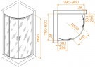 Душевой уголок RGW Passage PA-52 80x80 03085288-11 профиль Хром стекло прозрачное