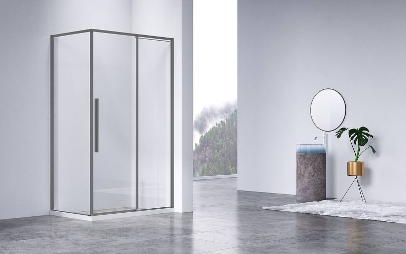 Душевой уголок Vincea Slim-N 130x90 VSR-4SN9013CLGM профиль Вороненая сталь стекло прозрачное