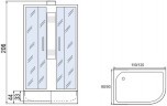Душевая кабина Мономах Б/К 110x80x44 МЗ L 10000005831 без гидромассажа