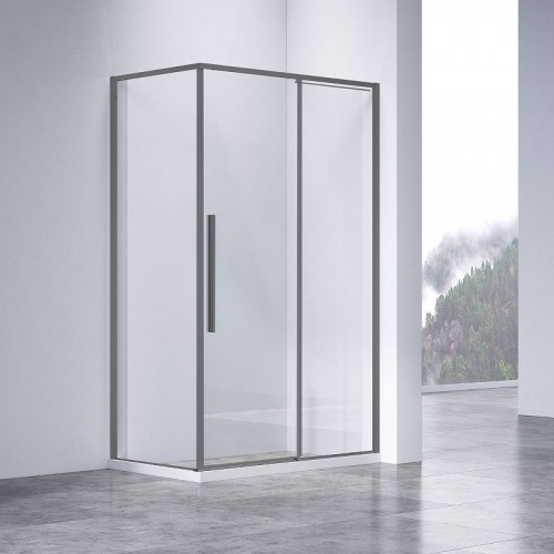 Душевой уголок Vincea Slim-N 140x80 VSR-4SN8014CLGM профиль Вороненая сталь стекло прозрачное