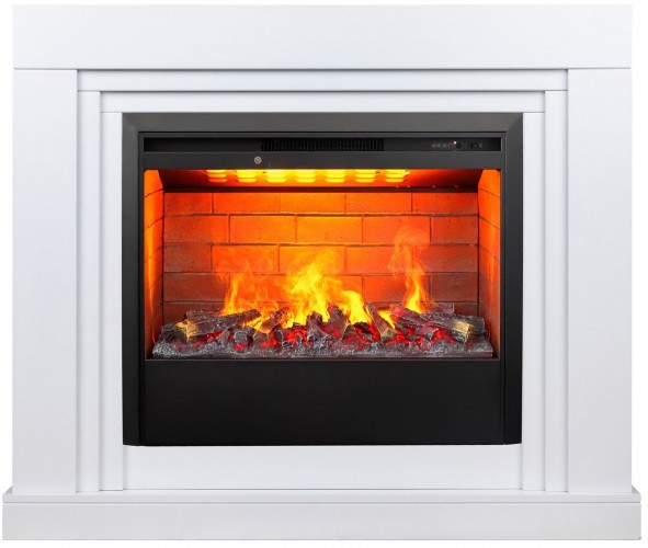 Электрокамин RealFlame Stanley 26 WT белый с очагом 3D Helios 26