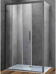 Душевой уголок Vincea Soft 110x90 VSR-3SO9011CLGM профиль Вороненая сталь стекло прозрачное