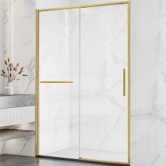 Душевая дверь Vincea Slim Soft 110 VDS-1SS110CLG профиль Брашированное золото стекло прозрачное