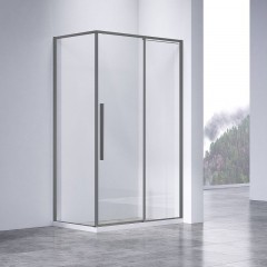 Душевой уголок Vincea Slim-N 140x90 VSR-4SN9014CLGM профиль Вороненая сталь стекло прозрачное