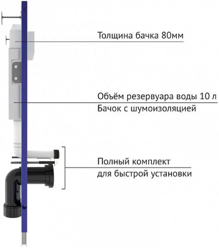 Комплект унитаза WeltWasser Merzbach 043 GL-WT 10000009939 с инсталляцией Berges Novum L3 040213 с сиденьем Микролифт и клавишей смыва Хром