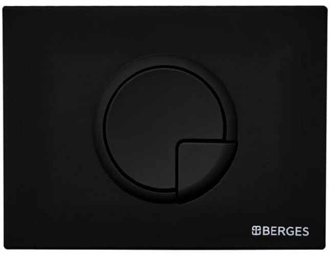 Комплект унитаза с инсталляцией Berges Novum Rimless 043268 с сиденьем Микролифт и Черной клавишей смыва