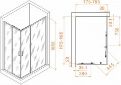 Душевой уголок RGW Passage PA-246В 120x80 030824682-14 профиль Черный стекло прозрачное