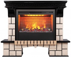 Электрокамин RealFlame Stone 26 AO античный дуб с очагом 3D Helios 26