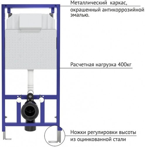 Комплект унитаза с инсталляцией Berges Novum 043237 с сиденьем Микролифт и клавишей смыва Хром глянцевый