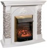 Электрокамин RealFlame Athena GR WT белый с очагом Majestic Lux Brass