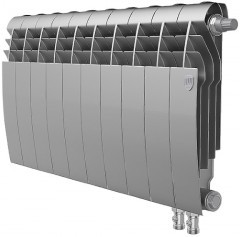Биметаллический секционный радиатор отопления Royal Thermo Biliner 350 / Silver Satin / 10 секций нижнее правое подключение