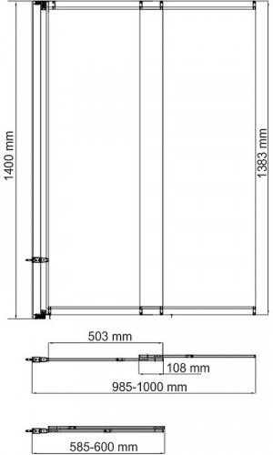 Шторка на ванну WasserKRAFT Main 100 L 41S02-100 LM профиль Хром стекло матовое